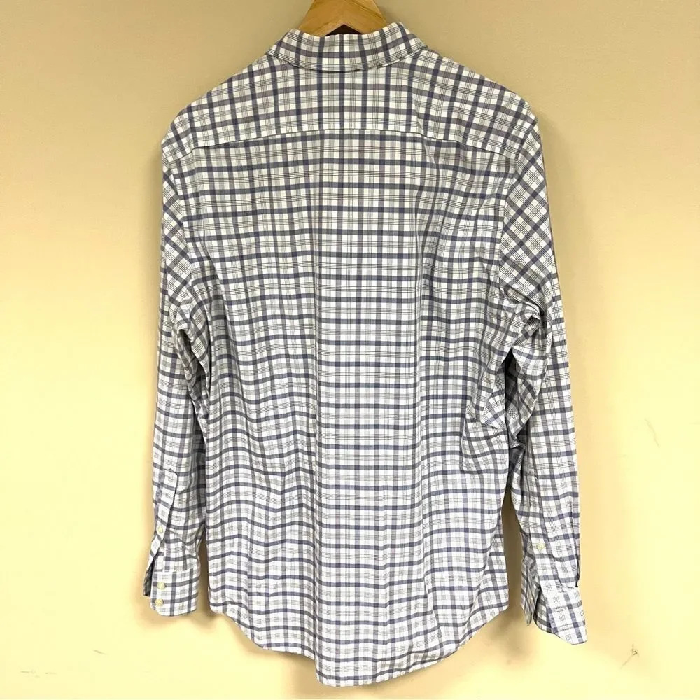 Banana Republic purple plaid non iron button down. Size L